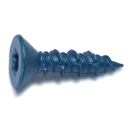 Torquemaster Masonry Screw, 5/16" Dia., Flat, 1 1/4 in L, Steel Blue Ruspert, 50 PK 54253